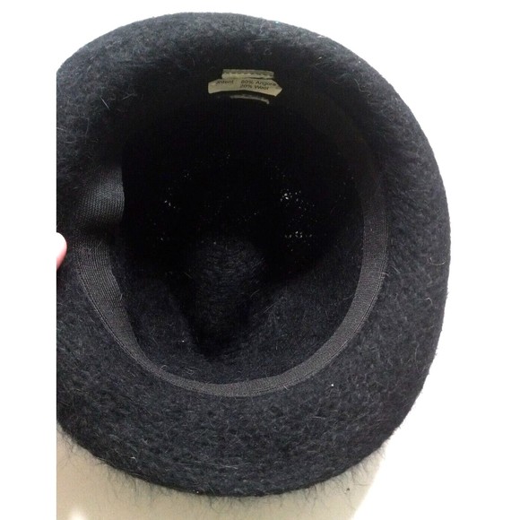 COPY - Women's Fedora Look Angora Wool Hat Vintage Black Classic Hollywood 20s … - Picture 6 of 7